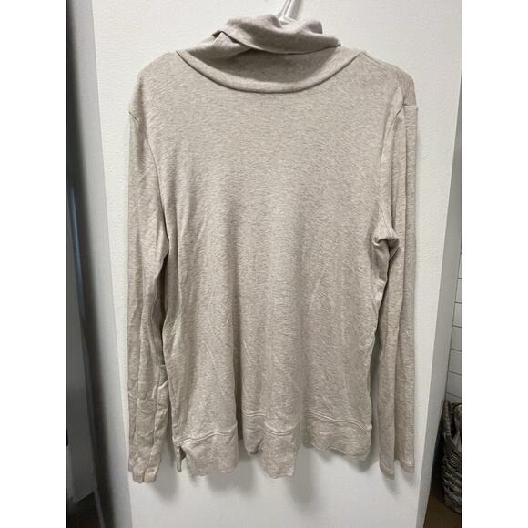 J. Jill Relaxed Beige Soft Pima Cotton Blend Turtleneck Size Small - Picture 2 of 10